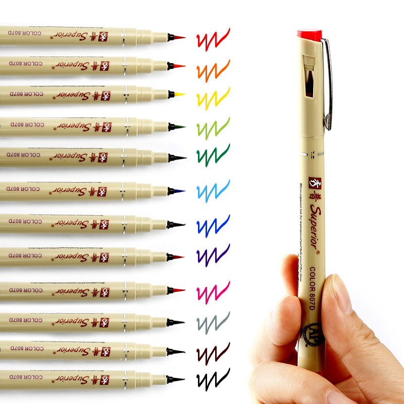 Superior Nice Quaified Water Pigment Based Fineliner Brush Painting Pen