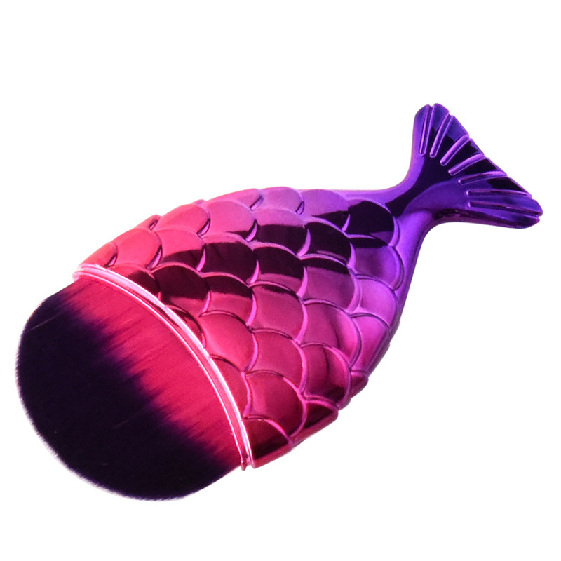 New Fish Scale Makeup Brush Mermaid Single Makeup Brush with Big Fish Tail Bottom Brush Bb Cream Brush