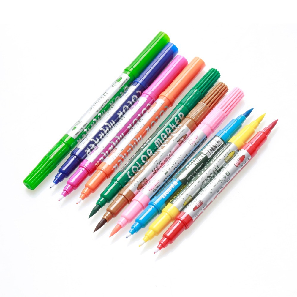 Superior High Qualified Airproof Design Cartoon Design Drawing Marker Pen 12 Colors Fiber Tip