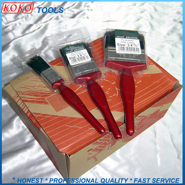 Golen Top Red Plastic Handle Black Bristles Paint Brush