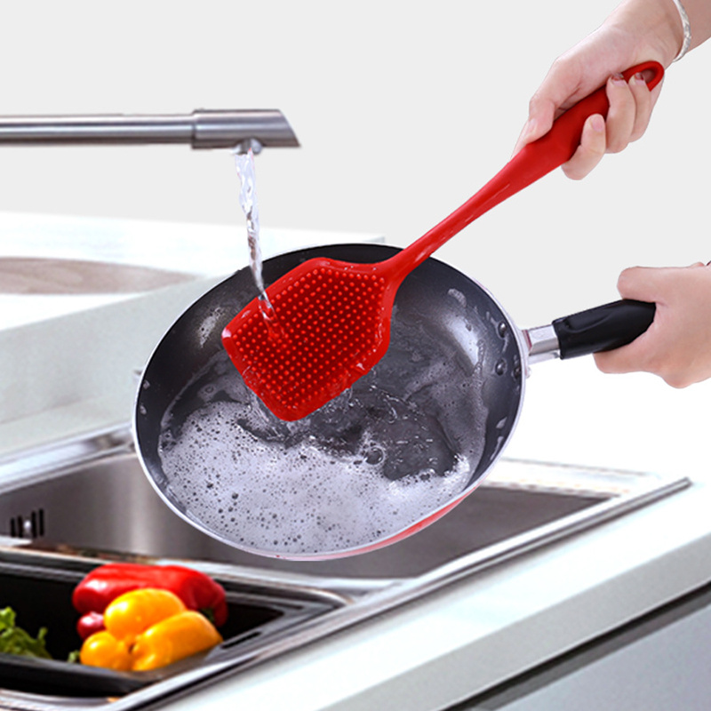 Silicone Rubber Pot Cooking Brush with Long Handle