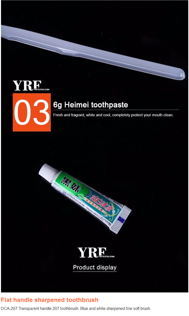 Yrf Best China Hotel Room Disposable Travel Airline Toothbrush Toothpaste