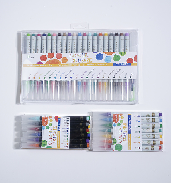 Color Nylon Real Felt Tip Brush Pens Watercolor Brushes Set