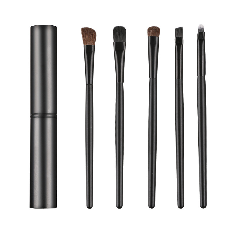 5PCS Mini Eye Makeup Brushes Set Makeup Brush with Case Included Slant Eye Shadow Brush, Eye Shadow Brush, Eyebrow Brush, Eyeliner Brush, Lip Brush Esg13922