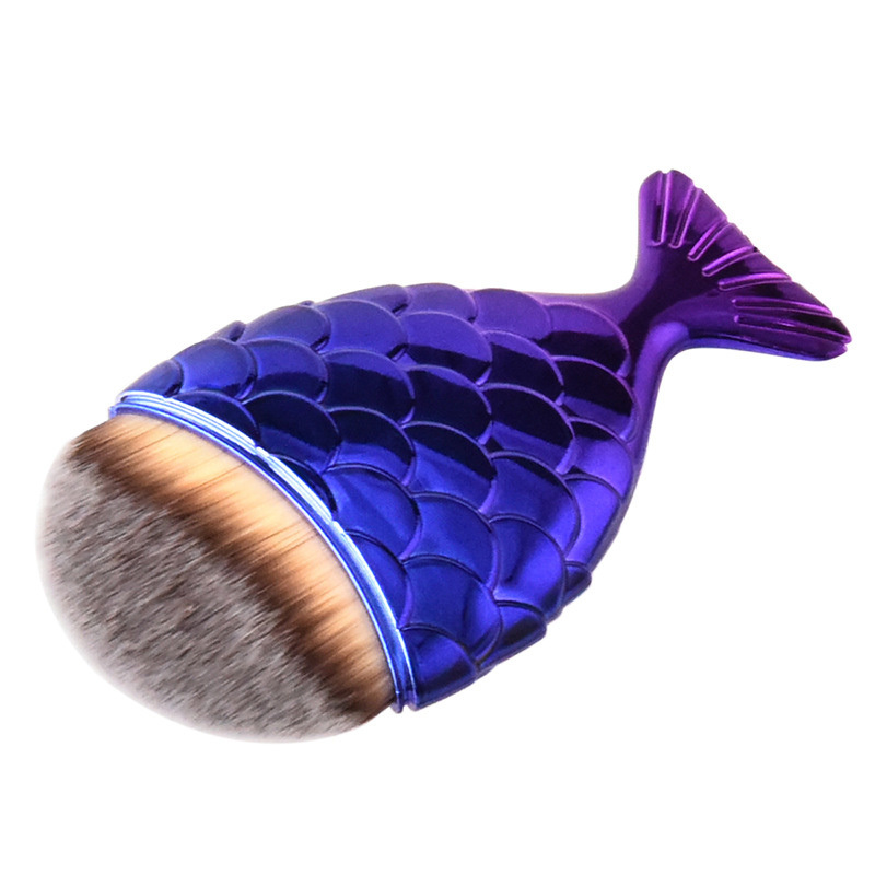 New Fish Scale Makeup Brush Mermaid Single Makeup Brush with Big Fish Tail Bottom Brush Bb Cream Brush