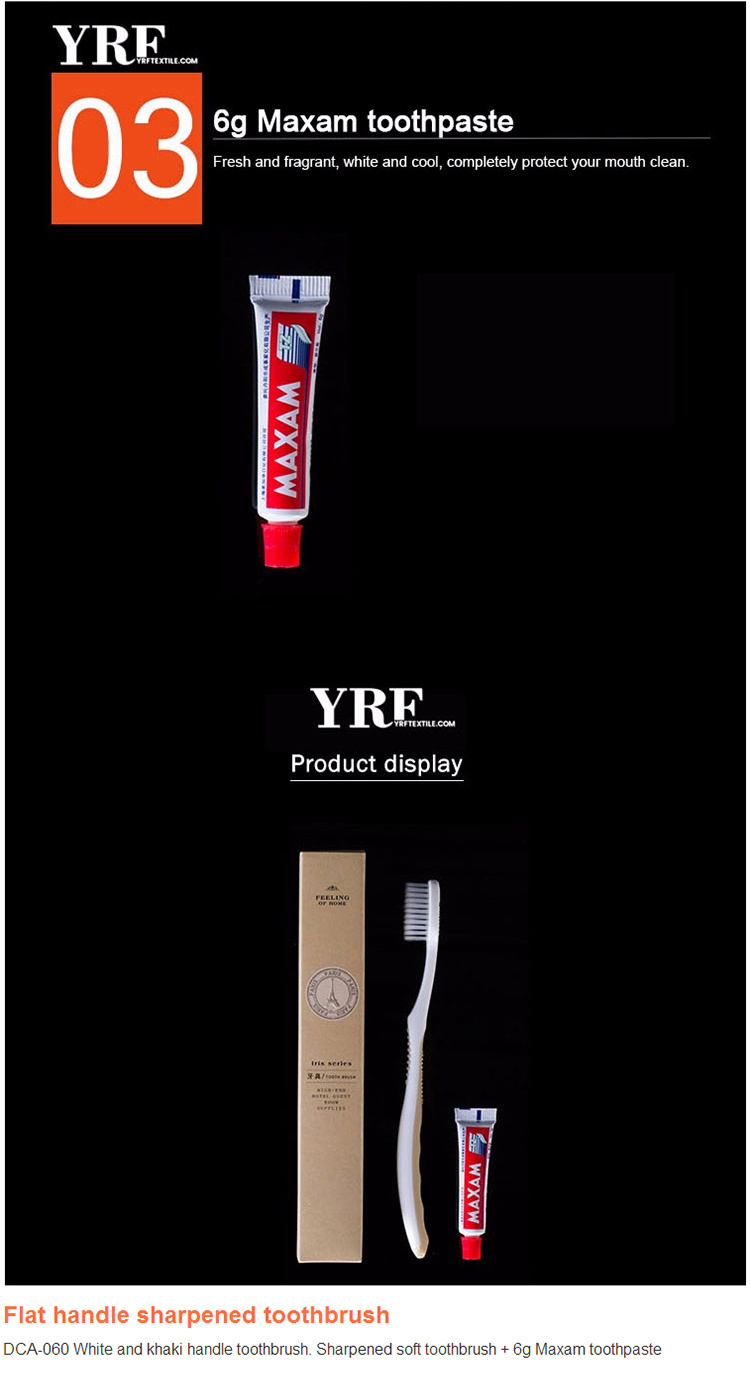 Yrf Hot Sale Customized Hotel Room Eco Charcoal Bamboo Toothbrush