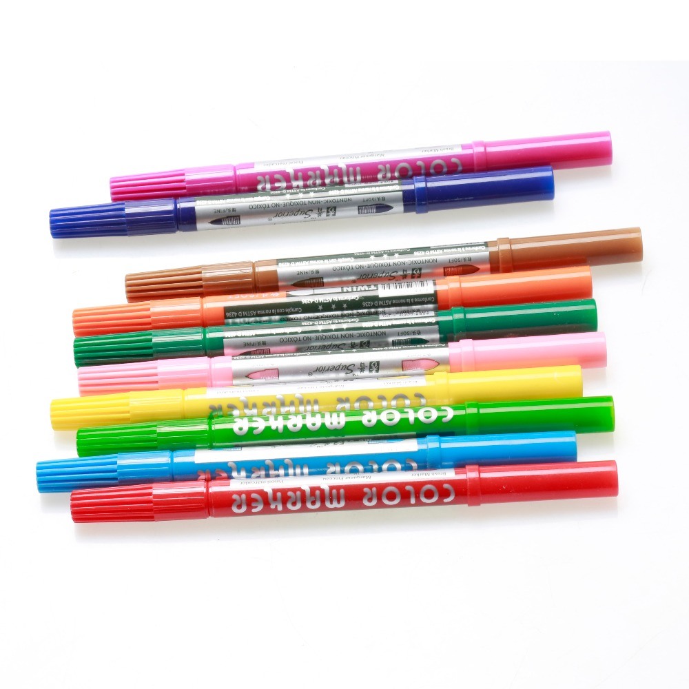 Superior High Qualified Airproof Design Cartoon Design Drawing Marker Pen 12 Colors Fiber Tip