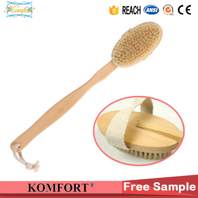 Wet Boar Bristle Skin Scrubber SPA Leg Exfoliating Bath Body Brush (JMHF-92)