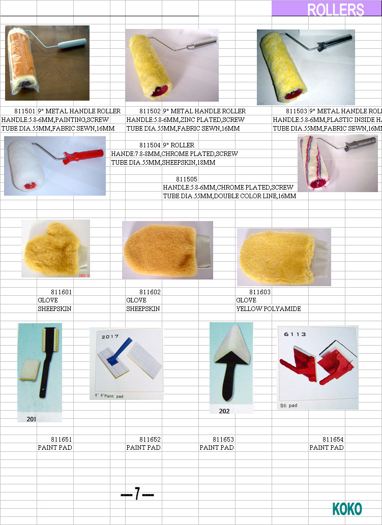 Painting Roller Mohair D-28, Flasque D-8, High 4mm, Thermo Welded, Auto Type