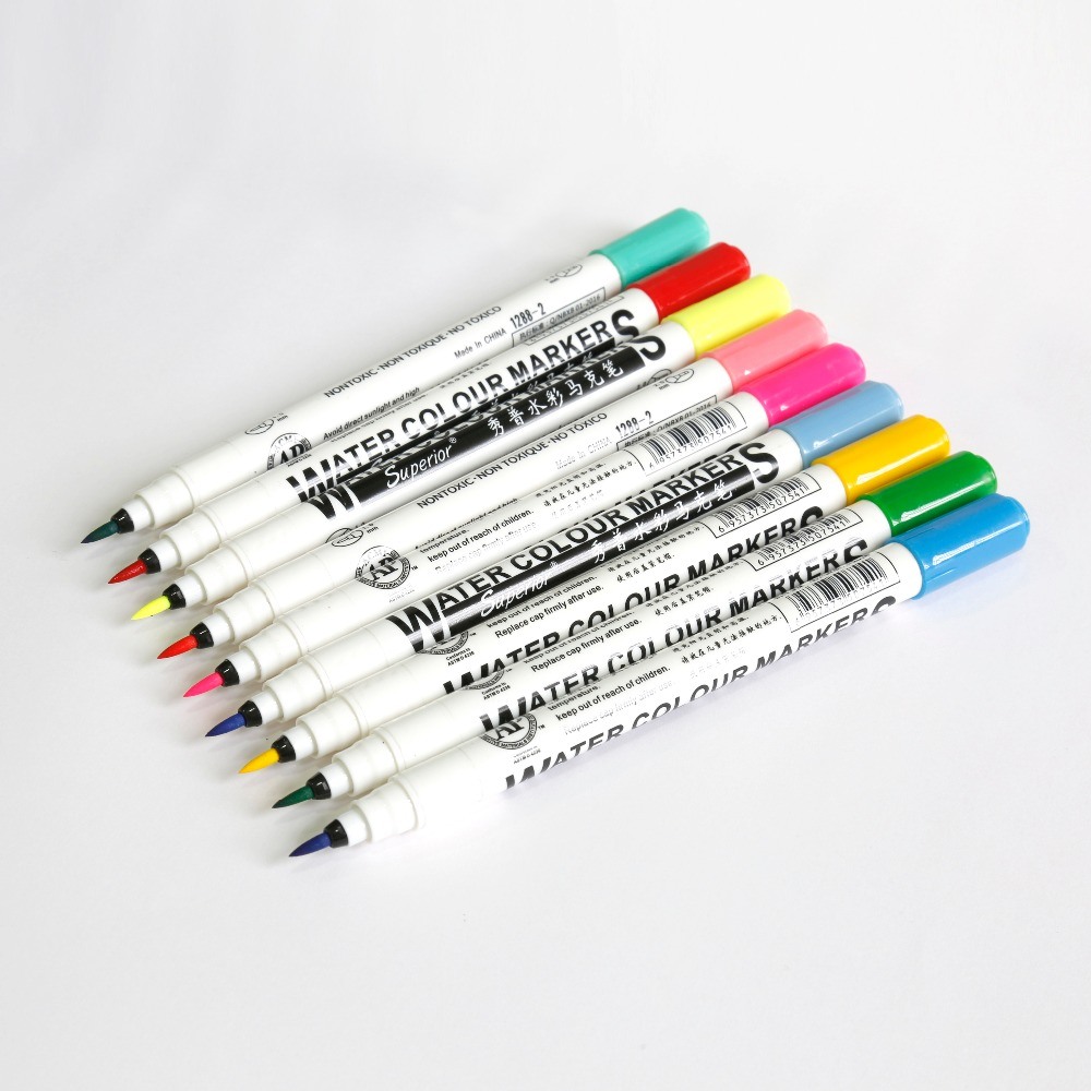 Water Based Marker Double Head Fiber Tip12/24/36 Colors Set