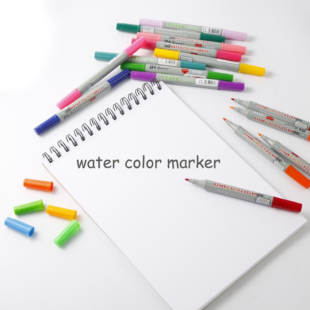 Superior 12/24/36 Colors Set Dual Tip Water Based Drawing Marker Pen