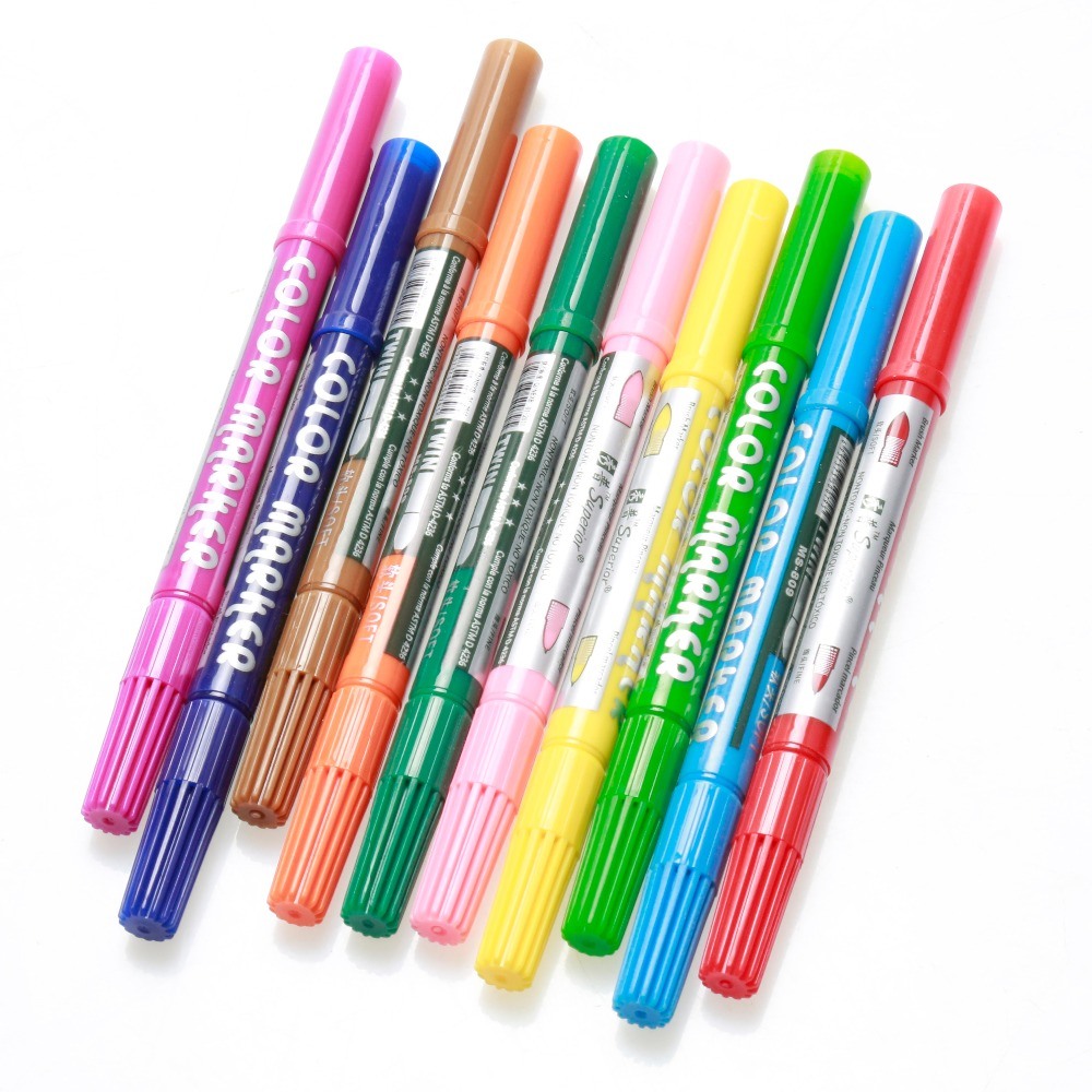 Superior High Qualified Airproof Design Cartoon Design Drawing Marker Pen 12 Colors Fiber Tip