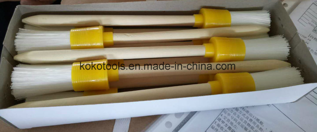 Wooden Handle Plastic Ferrule Nylon Bristles Round Brushes