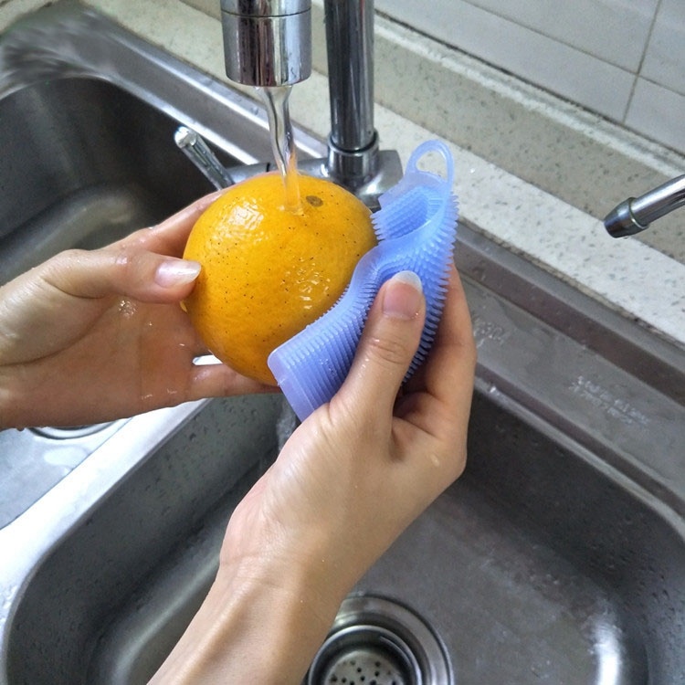 Hot Selling Kitchen Cleaning Sponge Dishwashing Silicone Brush Free of FDA