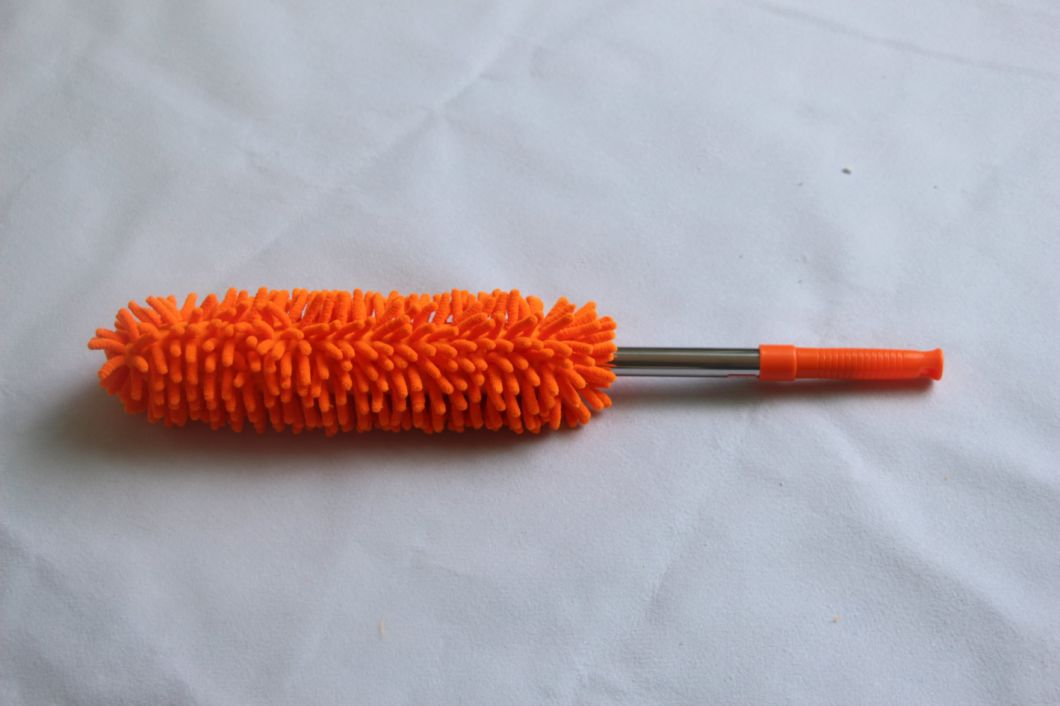 Retractable Extendable Long-Reach Dusting Brush with Telescoping Pole