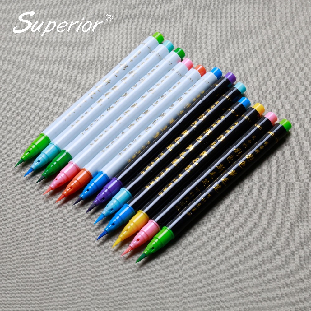 Superior Professional Level Calligraphy Drawing Brush Pen Total 20 Colors