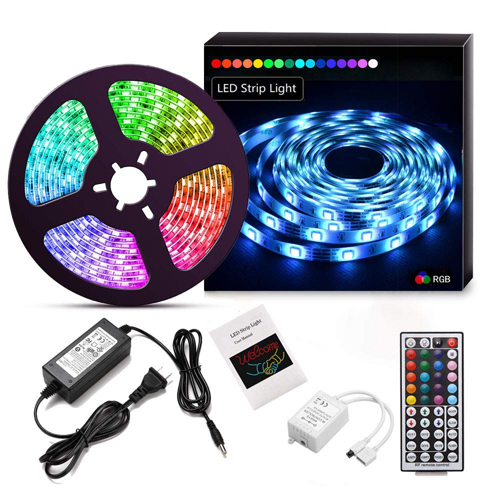 300 led 16.4 feet multi full color IP65 IP20 44key remote controller DC12V power adapter RGB led strip kit