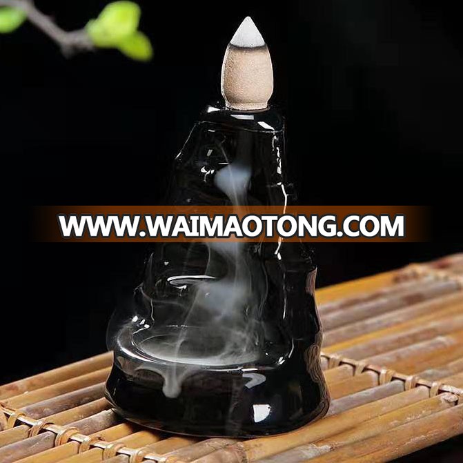 Ywbeyond Ceramic Crafts Gifts ceramic censer smoke backflow cone arabic incense burner holder Wholesale