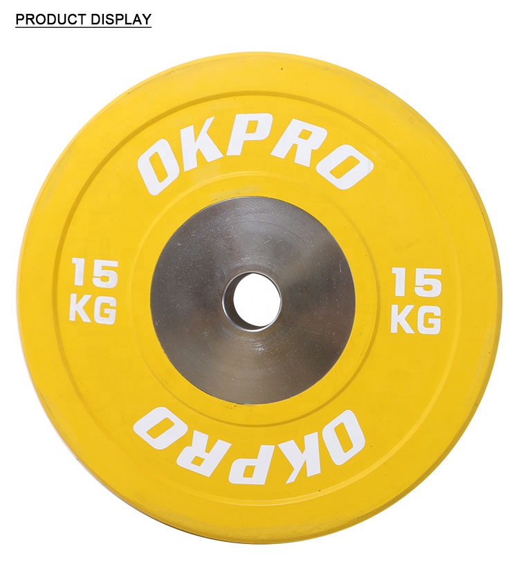 Fitness Competition Weight lifting Barbell Color Rubber Bumper Plate