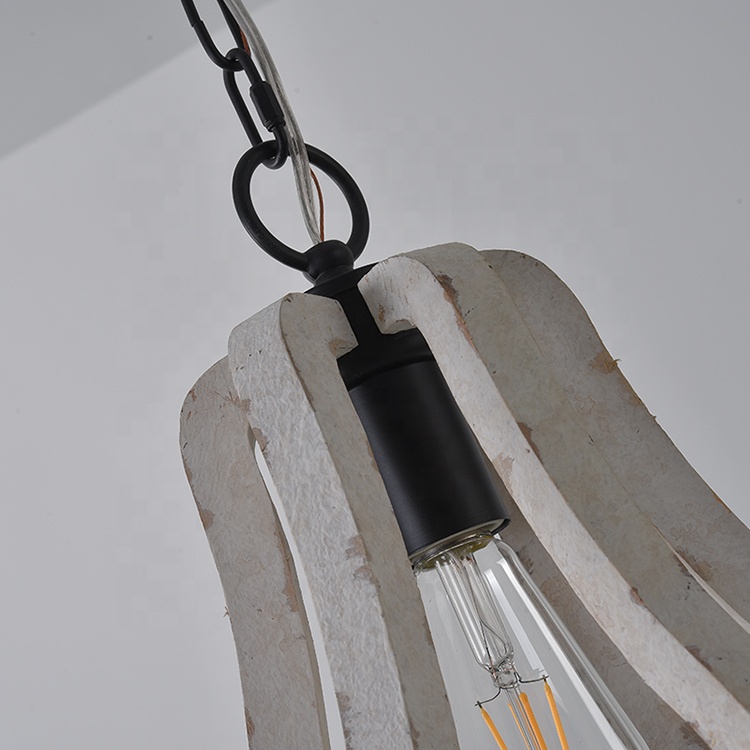 quality assured antique natural wood color single pendant light for corridor D9628-1