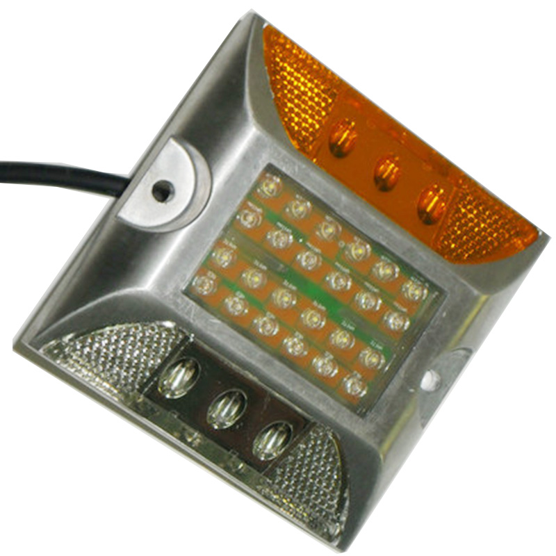 Two way LED wired aluminum road stud reflective road marker cat eyes for tunnel safety use