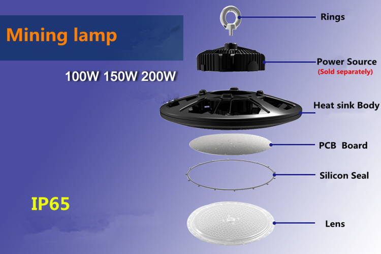 Sheet metal UFO high bay light kit