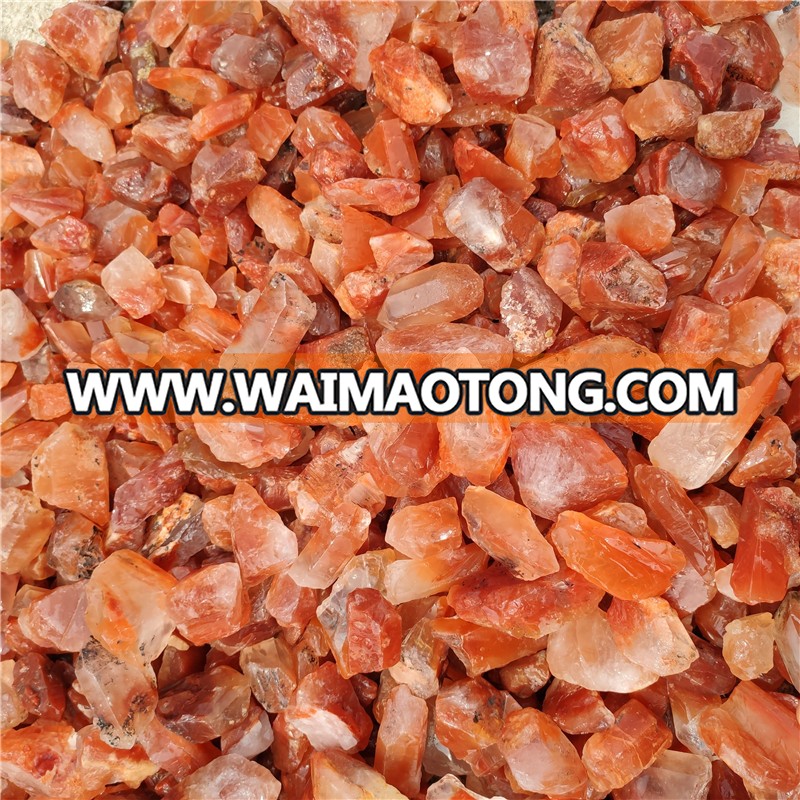 Natural red quartz crystal rough stone