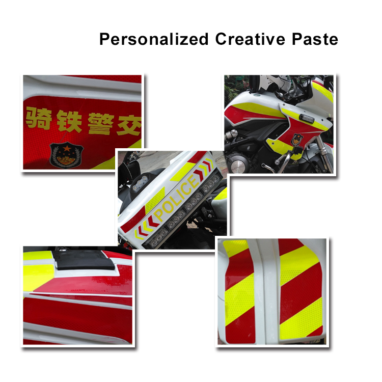 W013A Police Retro Fluorescent Reflective Safety Sticker Motorcycle Wholesale Supplier Online