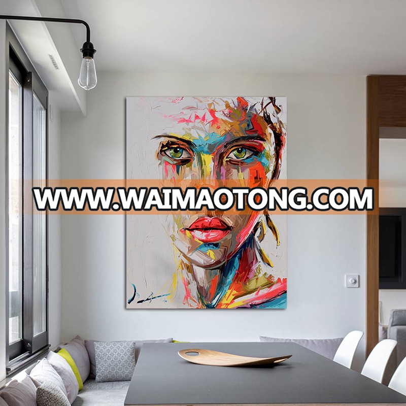 Abstract Knife Portrait Oil Painting Modern Big Size Canvas Wall Art Printed Canvas Posters Prints Dropshipping no Frame