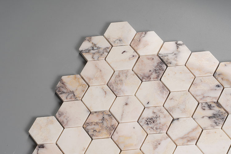 China 2 Inch Hexagon White Marble Mosaic Tile for Bathroom Floor