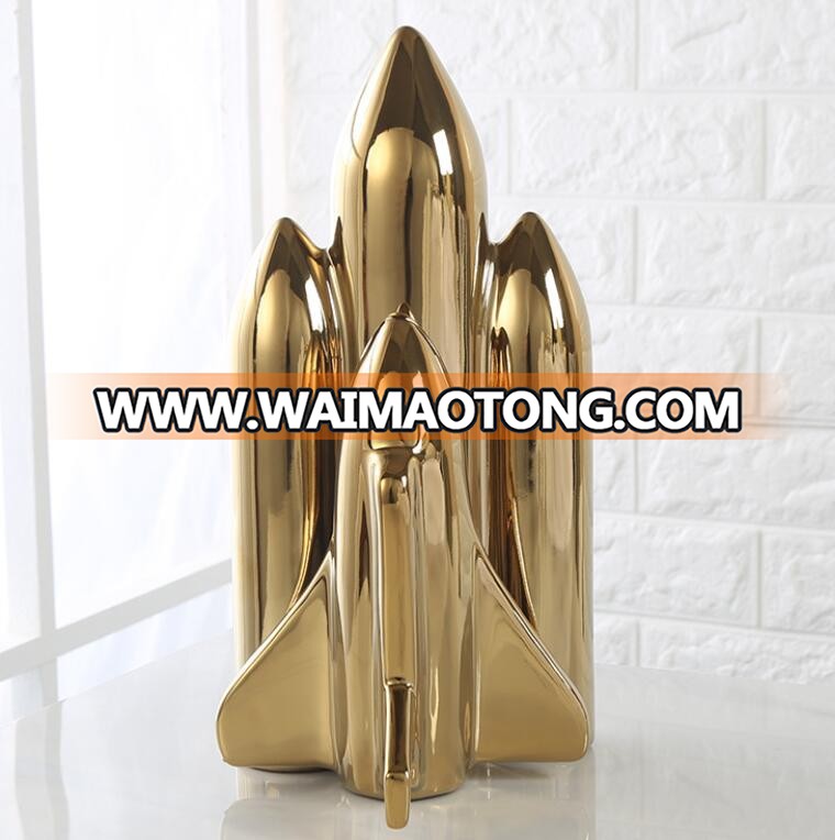 silver and gold plated astronaut model for office table design photos