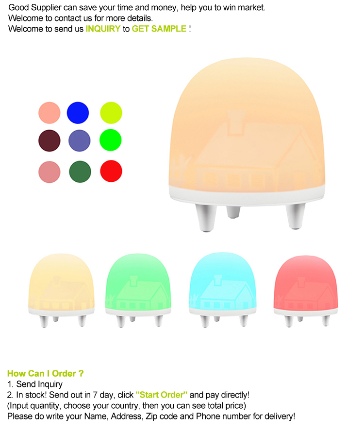 USB Rechargeable Silicone Gel Baby Night light Colorful Pat Lamp Children Cute Bedside Lamp Christmas Bedroom Light