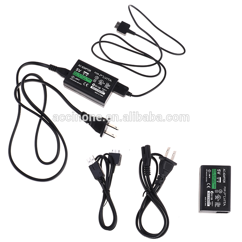 EU US Plug Home Charger For Sony for PS Vita 1000 PSV AC Adapter Power Supply + USB Data Cable Cord