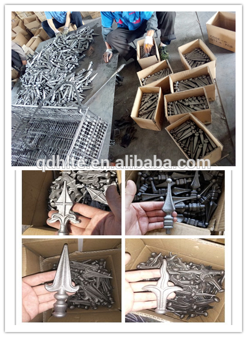 Fence decoration parts wrought iron spear hot forged fence spears