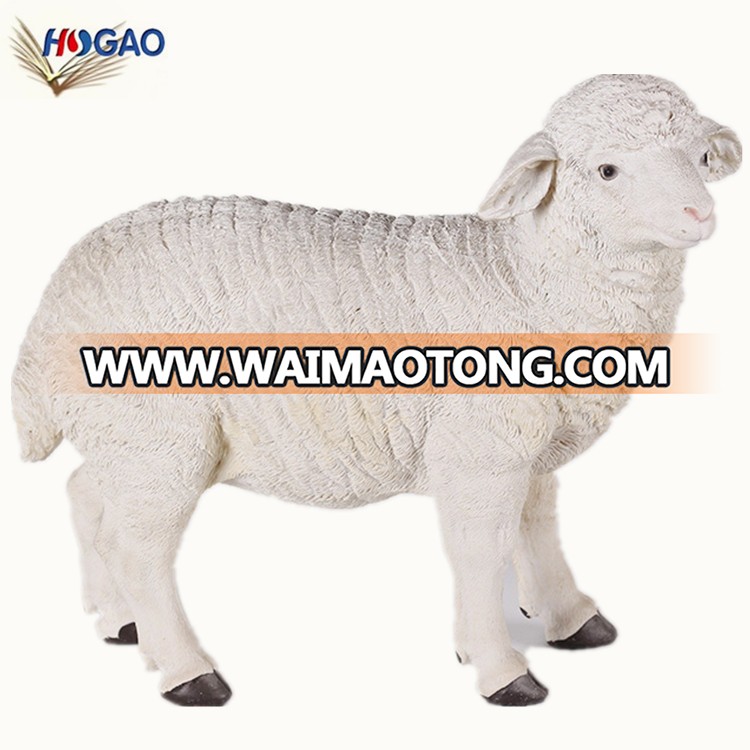 Resin sheep statue sheep realistic animal sculpture craft realistic polyresin animal for home and garden decoration