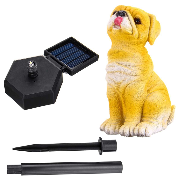 Solar Powered LED Lights Garden Yard Home Dog Lawn Lamp Ornament Animal Dog Outdoor Decor Sculpture Garden Statues