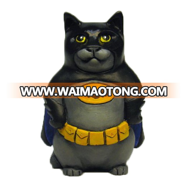 Wholesale custom desktop decor children favor cool resin cat figurine for gifts