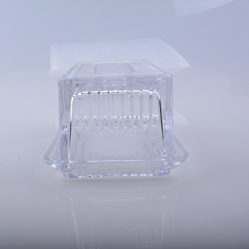 home basic clear glass butter dish