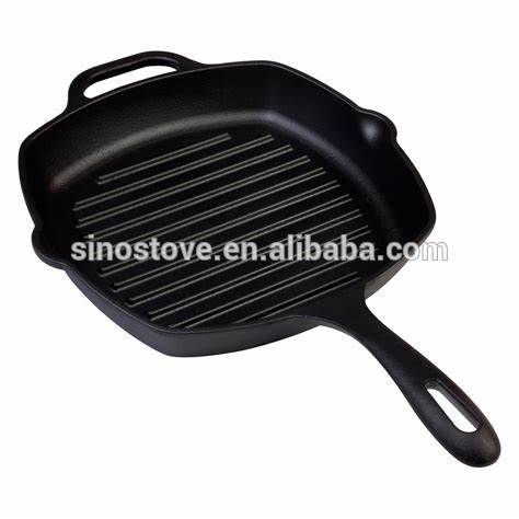 Non-stick Enamel/ Porcelain coating cast iron grill pan