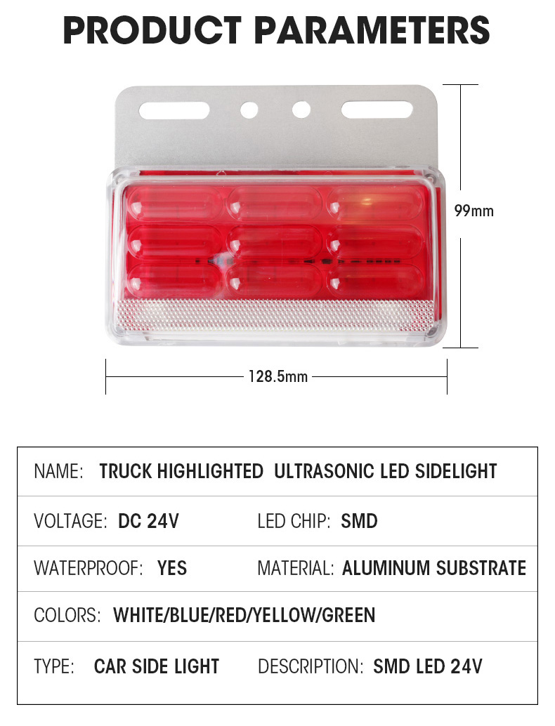 24v car led sidelight truck side signal safe signal marker led light car 24v truck lorry led light