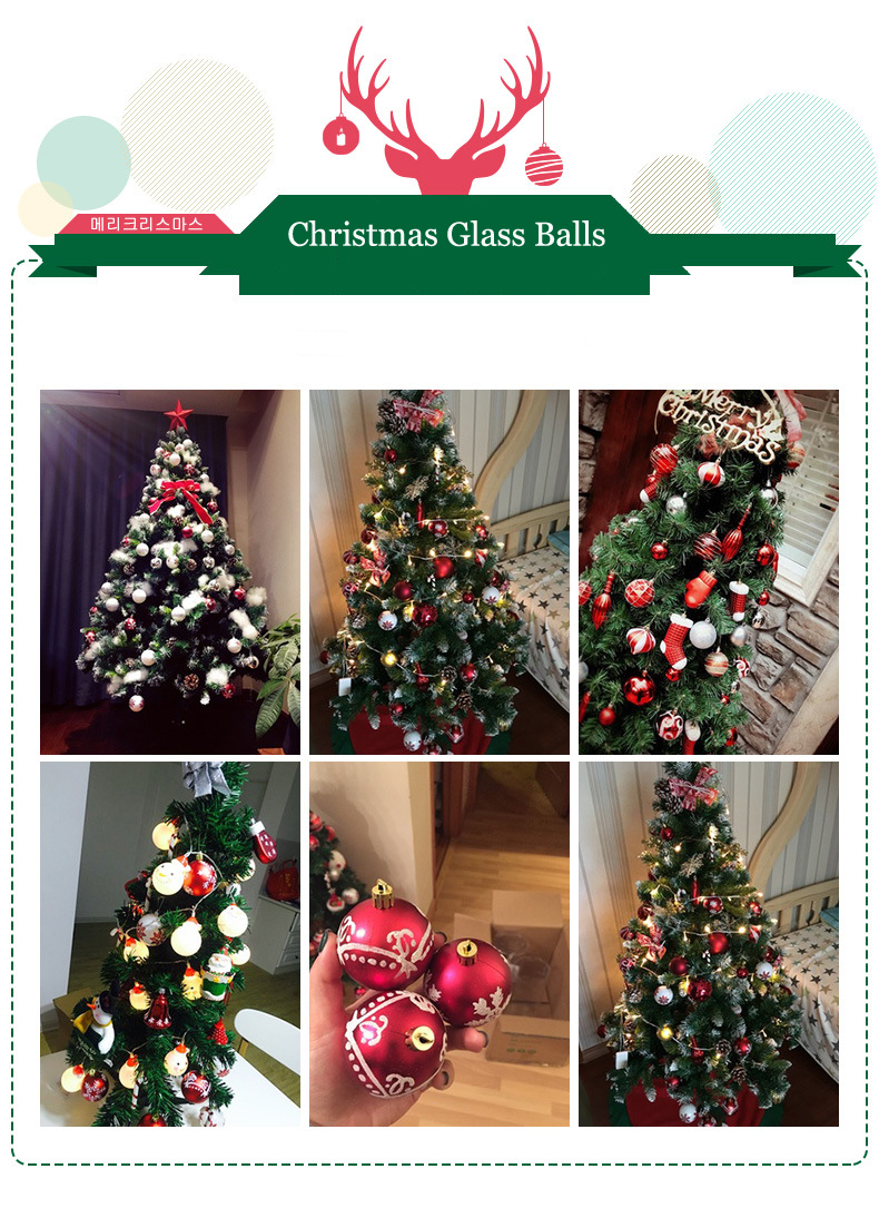 6cm Wholesale  Glass Christmas Ball Ornaments Christmas Tree Decoration