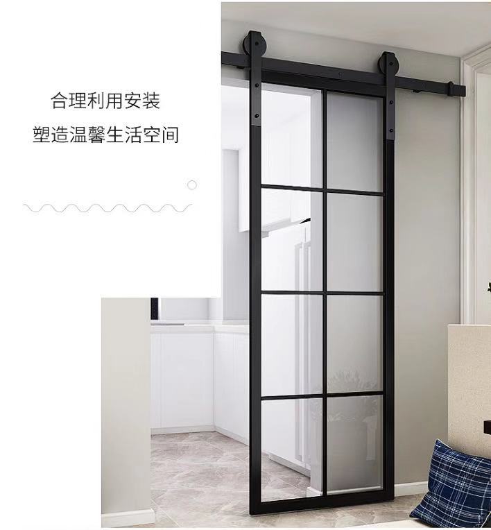 Barn Door Sliding Frosted Glass Interior Doors for living room and Bath room