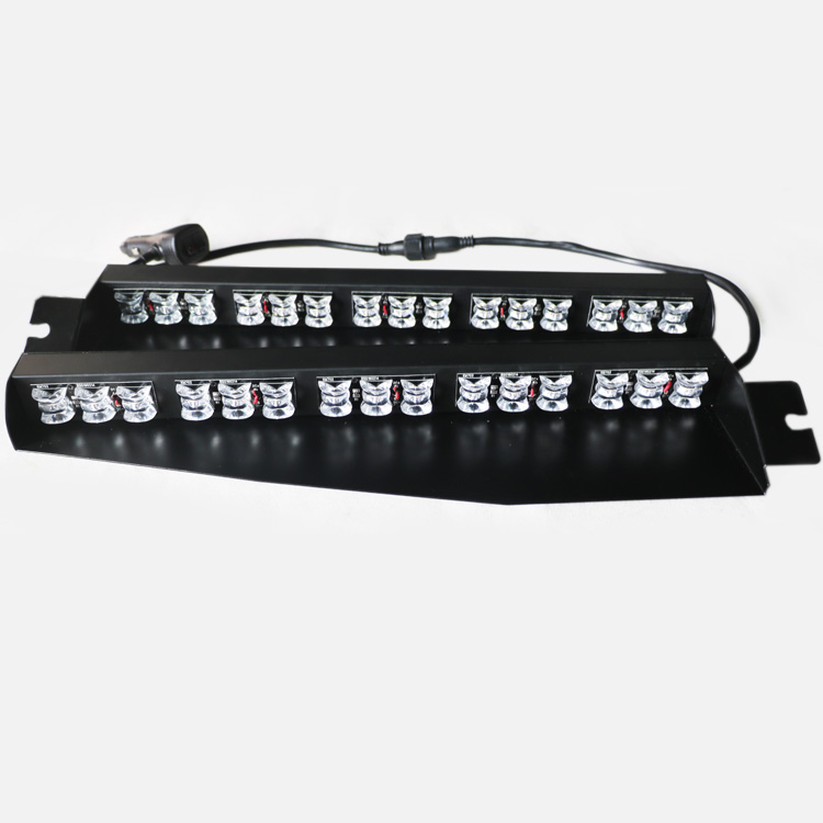 KM702 visor warning lightbar with white and amber colors