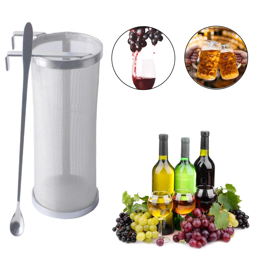 Stainless Steel Hop Filter Strainer with Spoon for Home Beer Brewing Kettle Homebrew Hop Strainer