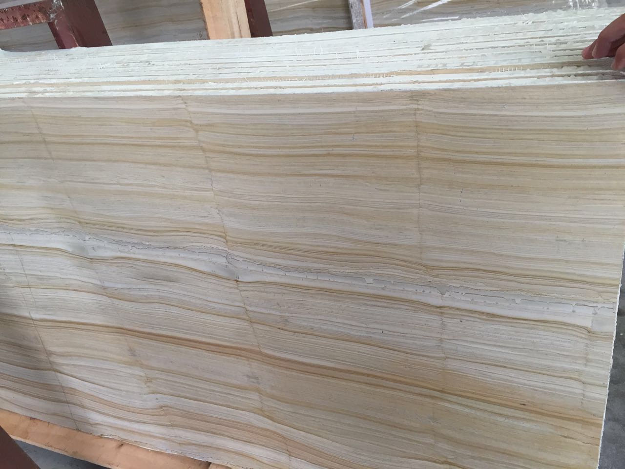 Hot Sales  Gold Wooden Vein Marble Slab  for Floor