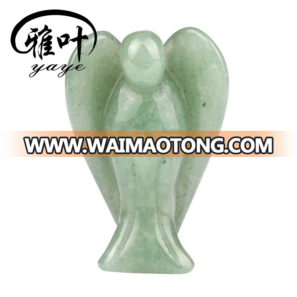 Natural Semi Precious Stone Green Aventurine Stone Angel