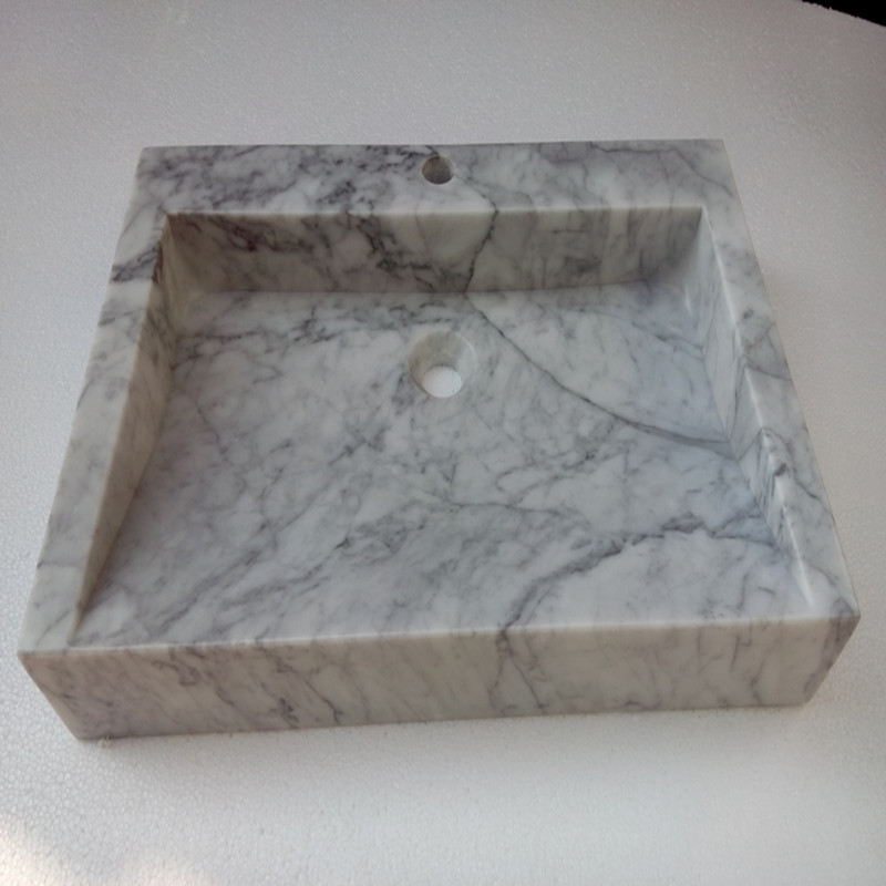 square carrara basin marble sink white bathroom sink