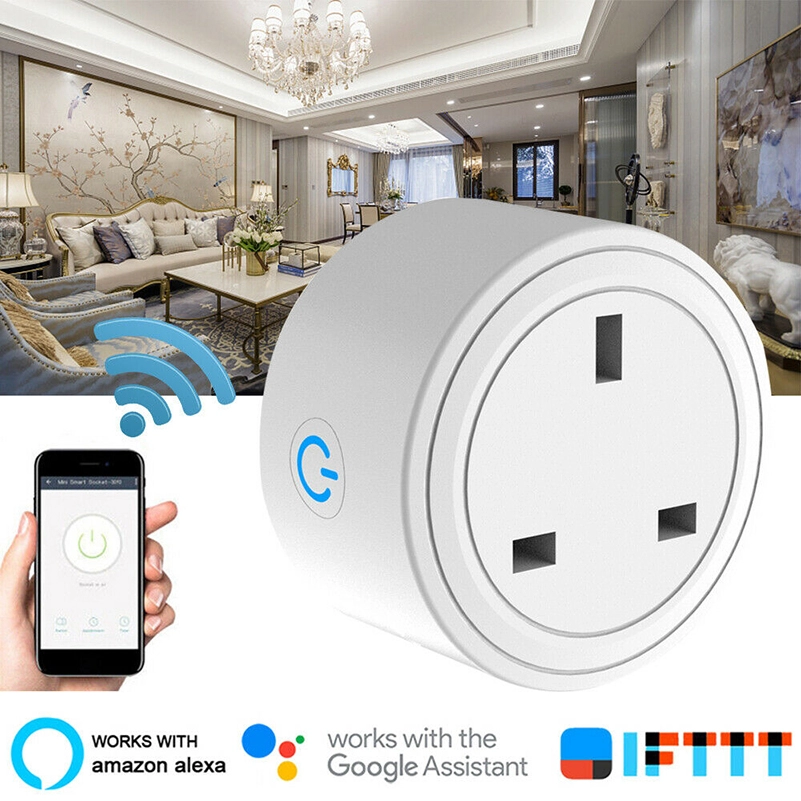 Tuya APP Timing Control Mini UK Socket Outlet Wifi Smart Plug Works with Amazon Alexa