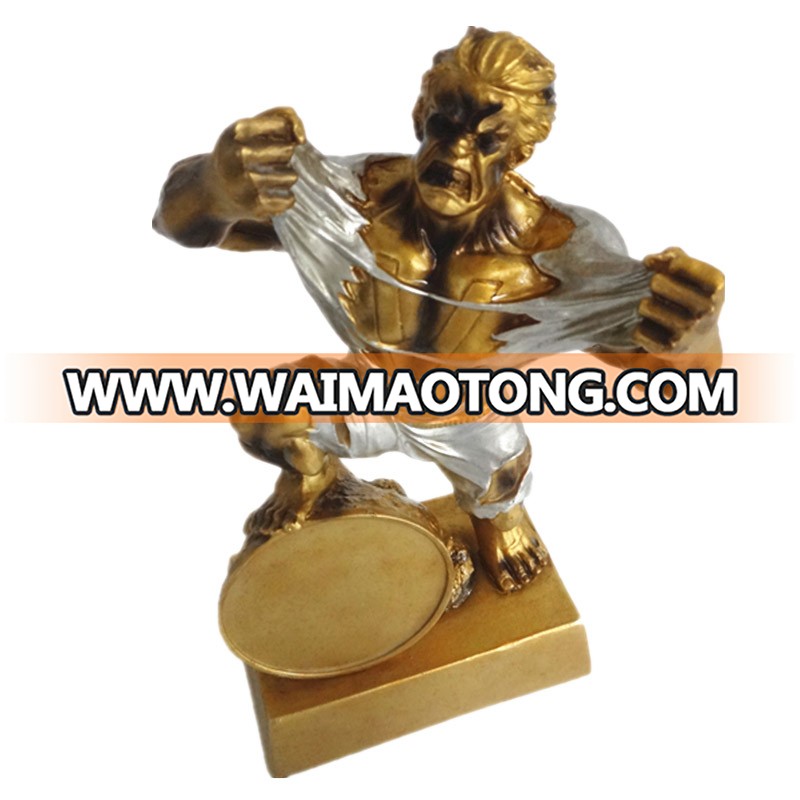 Creative Design Resin Golden Monster Statue for Wrestling Trophy