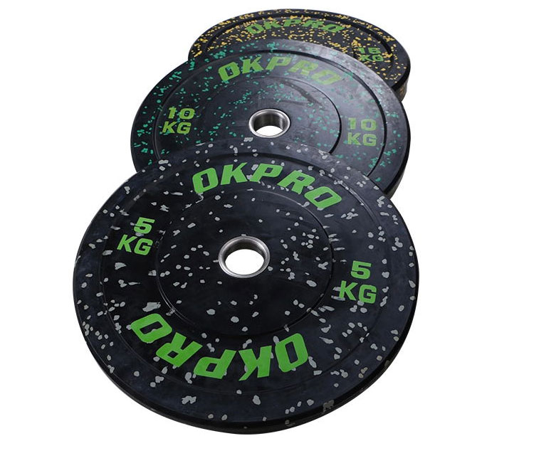 Cross Fitness Power Weight Lifting Rubber Barbell Bumper Plates